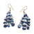 Agate beaded earrings, 'Emefa' - Agate Beaded Earrings in Blue and White Color Scheme