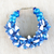 Agate beaded bracelet, 'Emefa' - Blue and White Agate Beaded Bracelet Handcrafted in Ghana