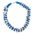 Achat-Perlenhalskette, 'Emefa' - Blaue und weiße Achat-Perlenhalskette, handgefertigt in Ghana