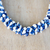 Collar con cuentas de ágata, 'Emefa' - Collar con cuentas de ágata azul y blanca hecho a mano en Ghana