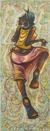 Seite an Seite - Gemälde einer tanzenden Frau Signierte Kunst aus Ghana