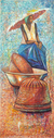 'Waiting for the Manna' - African Contemporary Art Signed Painting from Ghana