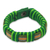 Men's wristband bracelet, 'Kente Green' - Men's Hand Crafted Cord Wristband Bracelet in Green (image 2a) thumbail