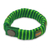 Men's wristband bracelet, 'Kente Green' - Men's Hand Crafted Cord Wristband Bracelet in Green (image 2b) thumbail