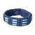 Men's wristband bracelet, 'Kente Ocean' - Men's Hand Crafted Blue Cord Wristband Bracelet (image 2a) thumbail