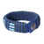 Men's wristband bracelet, 'Kente Ocean' - Men's Hand Crafted Blue Cord Wristband Bracelet (image 2b) thumbail