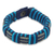 Men's wristband bracelet, 'Blue Kente' - Men's Hand Crafted Cord Wristband Bracelet in Blue and Grey (image 2a) thumbail