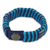 Men's wristband bracelet, 'Blue Kente' - Men's Hand Crafted Cord Wristband Bracelet in Blue and Grey (image 2b) thumbail
