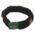 Men's wristband bracelet, 'Reggae Kente' - Men's Hand Crafted Cord Wristband Bracelet Reggae Colors (image 2b) thumbail
