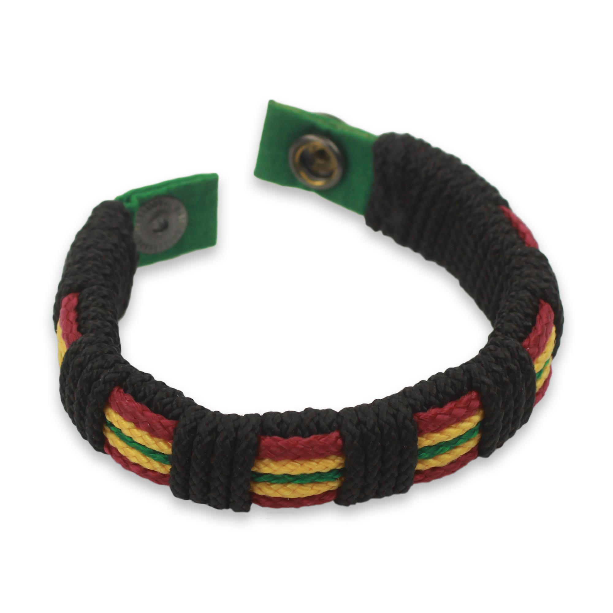 Men's Hand Crafted Cord Wristband Bracelet Reggae Colors - Reggae Kente ...