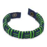 Men's wristband bracelet, 'Kente Friendship' - Kente Inspired Handcrafted Men's Wristband Bracelet