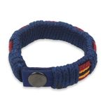 Men's wristband bracelet, 'Kente Voyager' - Handmade Men's Cord Wristband Bracelet from West Africa