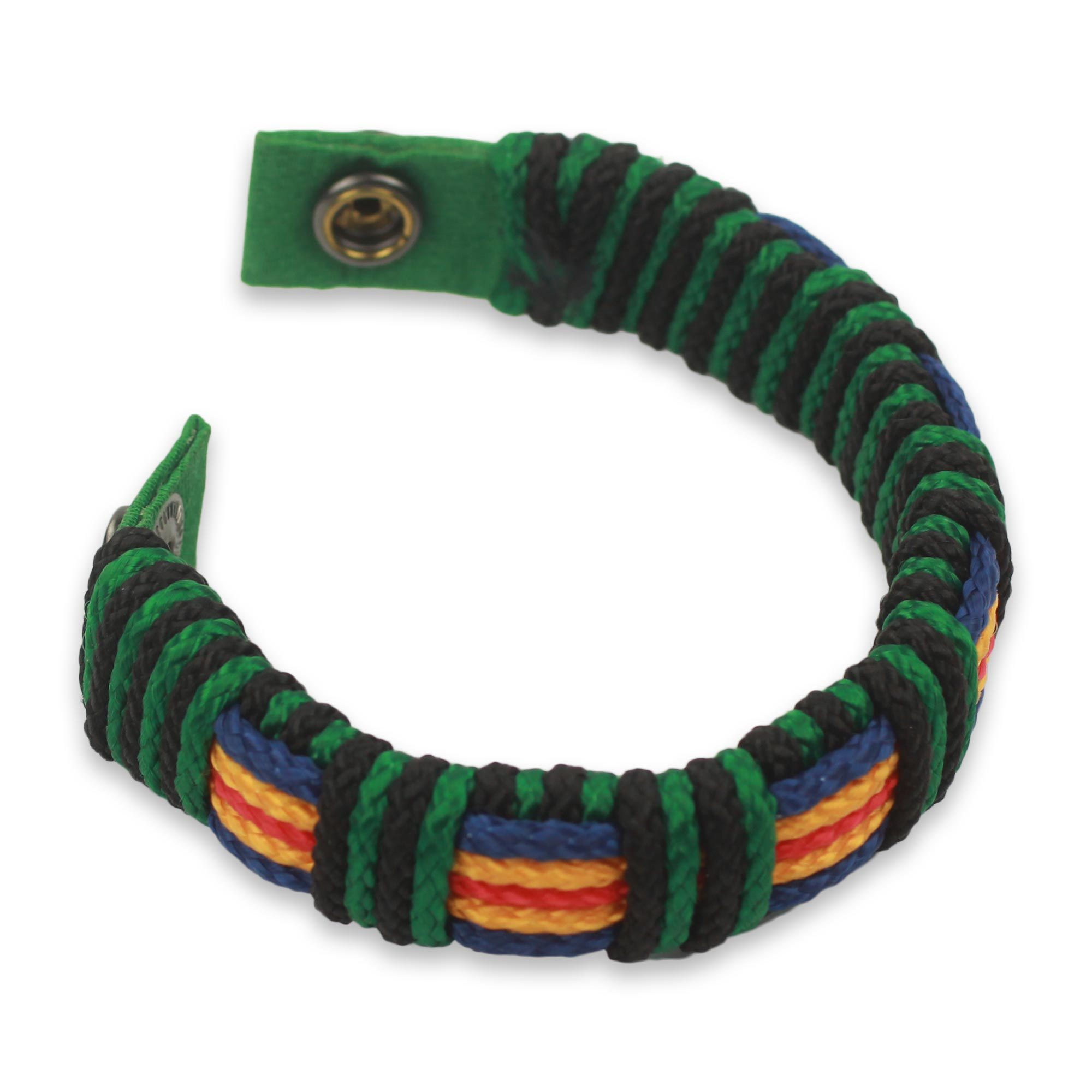 African Men's Cord Bracelet Hand Crafted Wristband Kente Expedition