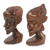 Statuetten aus Ebenholz, (Paar) - Handgeschnitzte Ebenholzstatuetten von Mann und Frau (Paar)