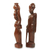 Ebony wood statuettes, 'Ena Ni Agya' (pair) - Akan Mother and Father Ebony Sculptures Hand Carved (Pair)