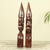 Estatuillas de madera de ébano, (par) - Estatuillas de ébano talladas a mano de hombre y mujer zulúes (par)