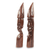 Estatuillas de madera de ébano, (par) - Estatuillas de ébano talladas a mano de hombre y mujer zulúes (par)
