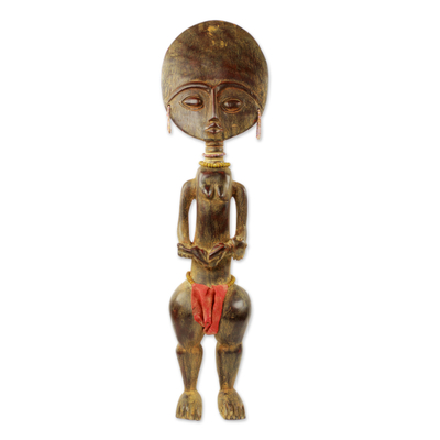 Hand Carved African Fertility Doll with an Infant
