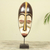 African wood mask, 'Face of Hope' - African Wood Mask on Stand Crafted by Hand in Ghana