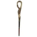 Wood walking stick, 'Look Back' - African Adinkra Theme Hand Carved Walking Stick