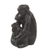 Escultura de ébano - Escultura de maternidad de chimpancé de ébano tallada a mano africana