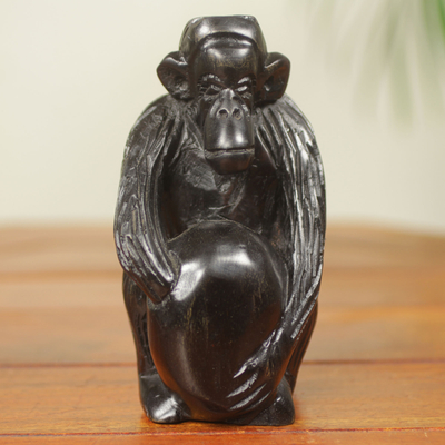 Ebony sculpture, Mischievous Chimp