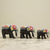 Wood sculptures, 'Colorful African Elephants' (set of 3) - Beaded Wood Hand Carved Elephant Sculptures (Set of 3)