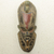African wood mask, 'Smoking a Pipe' - Hand Carved African Mask with Embossed Aluminum (image 2) thumbail