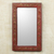 Wall mirror, 'Antique Scarlet' - Ghana Artisan Crafted Rustic Wall Mirror in Red (image 2) thumbail