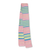 Kente-Tuch-Schal aus Baumwollmischung, 'Faith' (5 Zoll Breite) - Rosa-blauer und cremefarbener Kente-Tuch-Schal aus Afrika (5 Zoll Breite)
