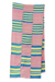 Cotton blend kente cloth scarf, 'Faith' (13 inch width) - Handmade Pink Cream and Blue African Kente Scarf (image 2b) thumbail