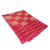 Cotton blend kente cloth scarf, 'Princess' (22 inch width) - Hand Woven Pink and Ivory Kente Scarf (22 Inch Width)