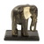 Holzskulptur „Akan-Elefant“ - Verwitterte schwarze Elefantenholzskulptur aus Ghana