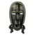 Máscara de madera africana, 'Hola' - Máscara sonriente de madera africana tallada a mano con soporte