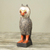 Wood sculpture, 'Owl Messenger' - Handcrafted Rustic African Bird Theme Wood Sculpture