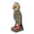 Wood sculpture, 'Owl Messenger' - Handcrafted Rustic African Bird Theme Wood Sculpture thumbail
