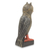 Wood sculpture, 'Owl Messenger' - Handcrafted Rustic African Bird Theme Wood Sculpture