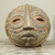 African wood mask, 'Overcomer' - Textured Handcrafted Round African Sese Wood Mask (image 2) thumbail