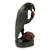 Wood sculpture, 'Parrot with Palm Fruit' - Handcrafted African Bird Theme Wood Sculpture (image 2b) thumbail
