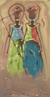 'Madres preocupadas' - Pintura acrílica de estilo expresionista de dos mujeres