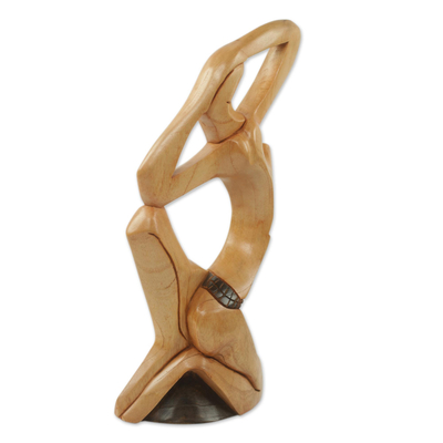 Wood sculpture, 'Dipo Girl' - Hand Carved African Wood Sculpture of a Woman