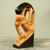Escultura de madera - Escultura abstracta artesanal africana bicolor de madera de sesé