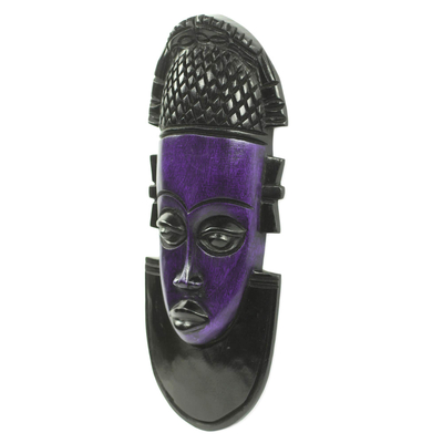 Afrikanische Holzmaske 'Queen Idia' - Handgeschnitzte und bemalte afrikanische Holzmaske