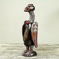 Wood sculpture, 'Senufo Kalaho Bird'
