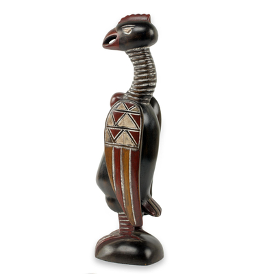 Escultura de madera - Escultura artesanal de pájaro africano tallada a mano