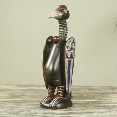 Escultura de madera - Escultura tallada a mano de pájaro senufo africano