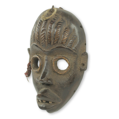 African wood mask, 'Dan Protection II' - African Wood Mask for Wall Decor Hand Crafted in Ghana