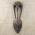 African wood mask, 'Eagle Glory' - Embossed Aluminum and Brass African Wall Wood Mask (image 2) thumbail
