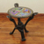 Beaded wood folding table, ' 'African Unity' - Multicolor Beaded African Folding Accent Table from Ghana