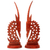 Mahogany sculptures, 'Bambara Antelopes' (pair) - Hand Crafted Wood Sculpture of African Antelopes (Pair) thumbail